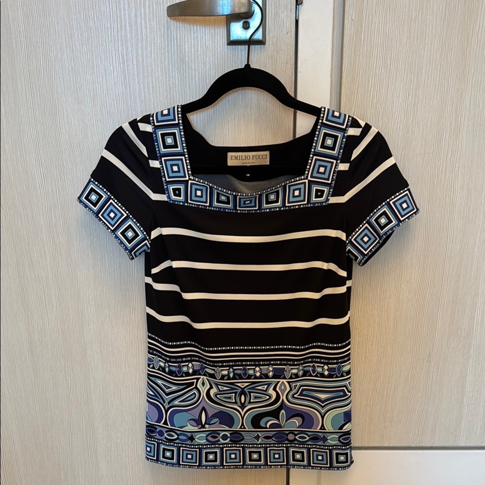 Emilio Pucci Geometric Striped Top